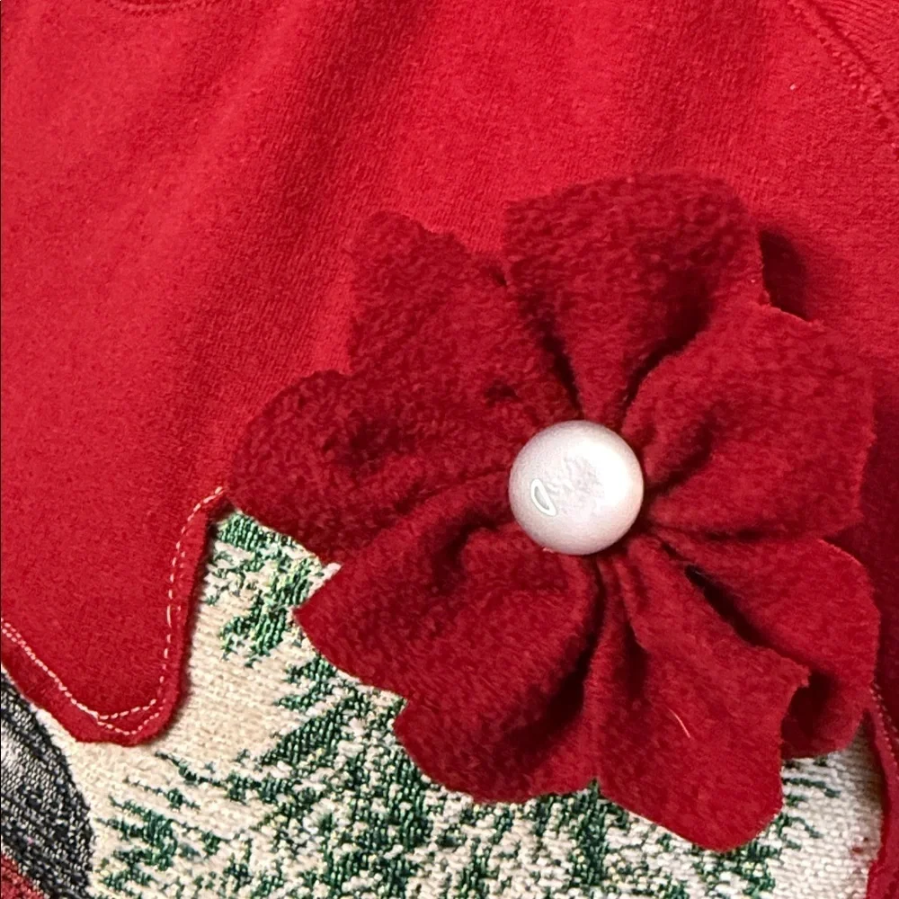 Upcycled Snowman Sweatshirt with Floral Detail - Picture 5 of 12